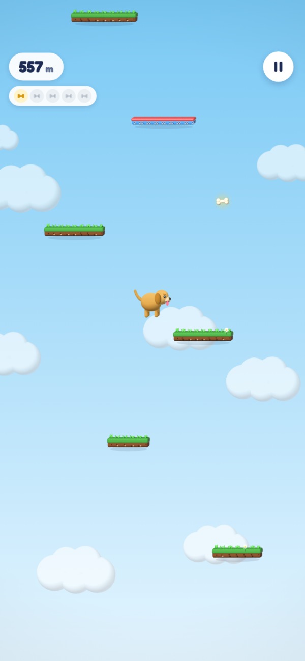 SKY HIGH: the pup bouncing up through the meadow