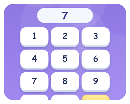 The keypad with a 7 typed