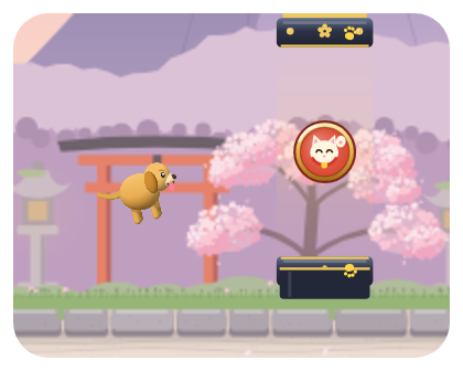 A gate held wide by the lucky cat