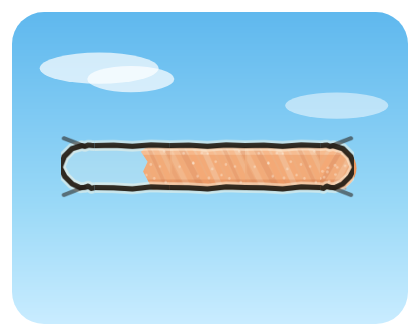 A crayon-outlined ledge half filled with wax